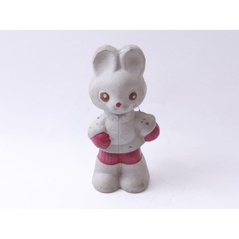 Gray, Hare, Rabbit, Standing, Soviet, USSR, Rubber, Figure, 5", Animal, Squeaky
